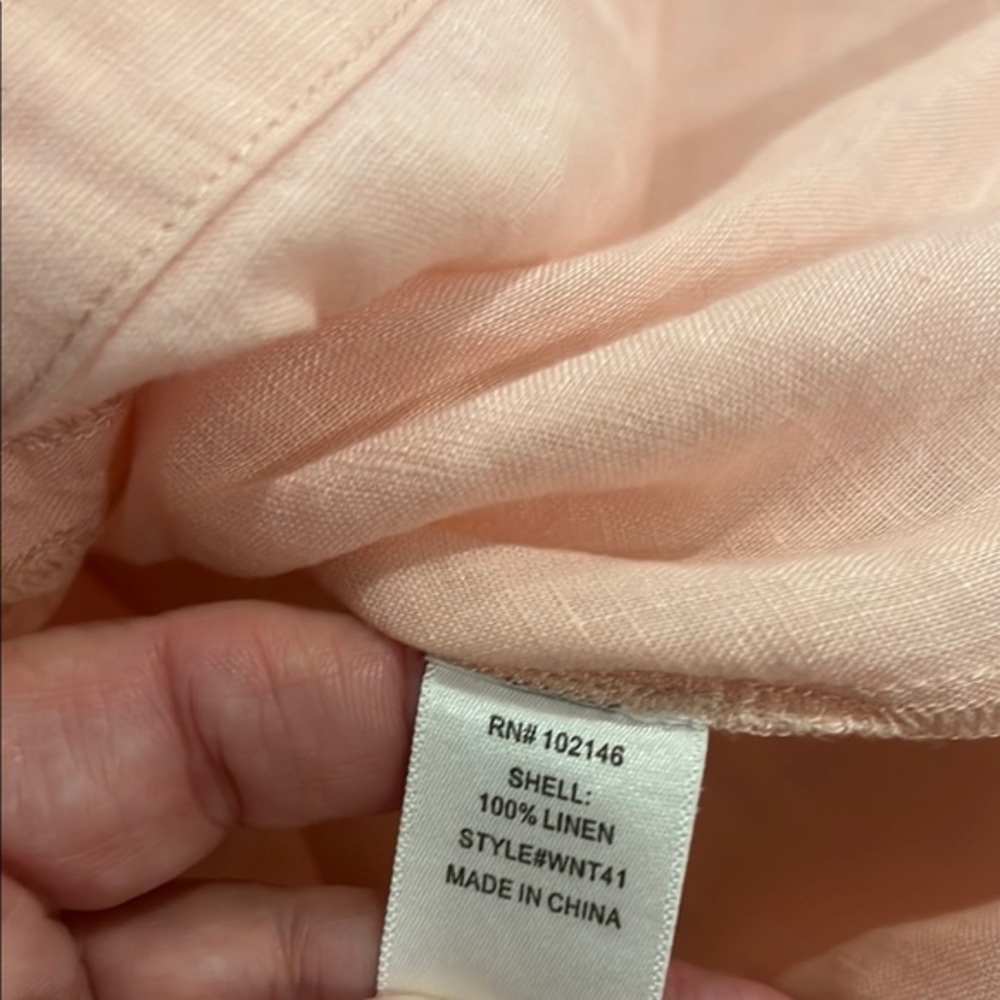Michael Stars‎ linen Pink Relaxed Tunic with Mandarin Collar - Picture 6 of 8